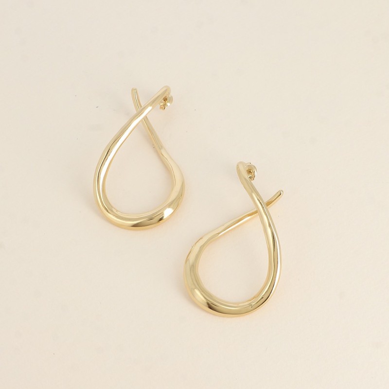 Boucles en Acier Doré, Ligne Courbe à Puce BOHM