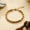 Bracelet Chaîne Dorée Maille Torsadée Tressée
