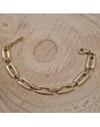Bracelet à Mailles Rectangulaires en Acier Doré BOHM