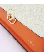 Sac Tom et Eva Orange et Crème, et Effet Dentelle