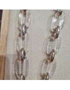 Collier Argenté Forme Y Vere Gala en Résine Transparente et Pendentif en Métal Argenté ATELIER BLOW BIJOUX