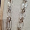 Collier Argenté Forme Y Vere Gala en Résine Transparente et Pendentif en Métal Argenté ATELIER BLOW BIJOUX