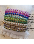 Bracelet Coulissant Cocoon Perles de Cristal et Lien Doré La Balinaise Jewelry