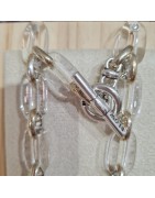 Collier Argenté Vere Lidia en Résine Transparente et Pendentif en Métal Argenté ATELIER BLOW BIJOUX