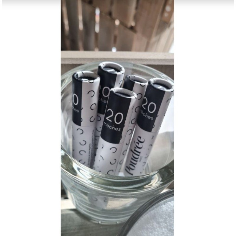 Recharge de 20 Mèches pour Bougie POUDREE PARIS, bougie en perles de cire