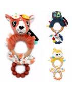 Anneau de Dentition Silicone Les Déglingos Mélimélos la Biche, Cyranos le Renard, Astros le Hibou et Kiprokos le Zèbre