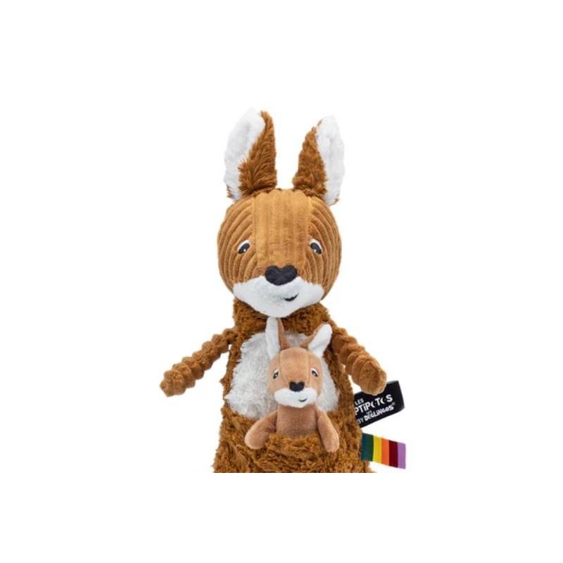 Alezou la Peluche Kangourou Maman Bébé, les Déglingos