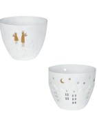 Photophore Blanc Perforé Design Anges, ou Maisons Etoilées, Räder Designn