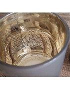 Photophore en Verre beige Doré et Joyeux Noël ou Taupe Doré et Etoiles Räder Design