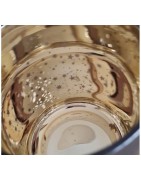 Photophore en Verre beige Doré et Joyeux Noël ou Taupe Doré et Etoiles Räder Design