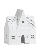 Maison Style "Pain d'Epices" Photophore ou Déco en Porcelaine Blanche Räder Design