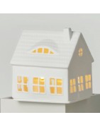 Grande Maison aux Lucarnes Photophore en Porcelaine Blanche Räder Design