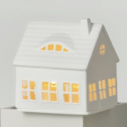 Grande Maison aux Lucarnes Photophore en Porcelaine Blanche Räder Design