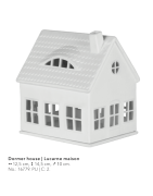 Grande Maison aux Lucarnes Photophore en Porcelaine Blanche Räder Design