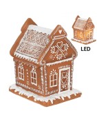 Maison en Polyrésine à Leds Style Pain d'Epices Marron Clayre et Eef