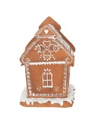 Maison en Polyrésine à Leds Style Pain d'Epices Marron Clayre et Eef