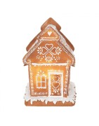 Maison en Polyrésine à Leds Style Pain d'Epices Marron Clayre et Eef