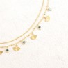 Collier Deux Rangs, Pendentifs Feuille de Gingko, Perles en Pierre Naturelle  IKITA