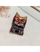 Broches Brodées Coeur, Chat, Oeil, Fleur, Milë Mila