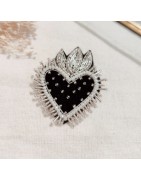 Broches Brodées Coeur, Chat, Oeil, Fleur, Milë Mila