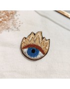 Broches Brodées Coeur, Chat, Oeil, Fleur, Milë Mila