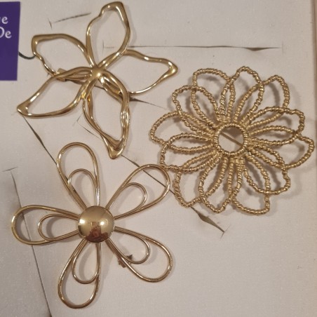 Broches Fleur en Acier Doré MILË MILA